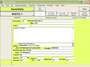 PPCP QA dsiplay assembly screen example