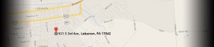 location map showing 521 S. 3rd Ave., Lebanon, PA 17042